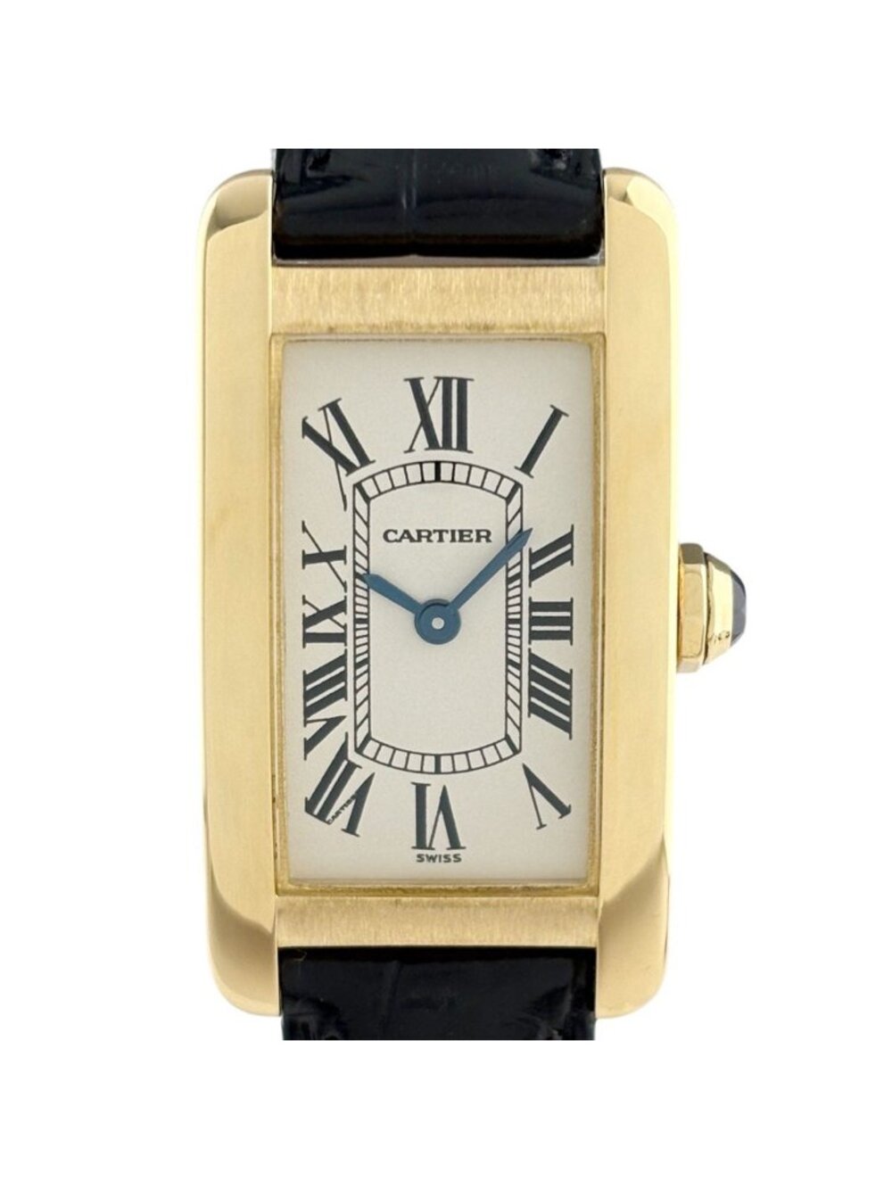 Cartier Tank Americanine SM Watch YG Leather Quartz Ivory